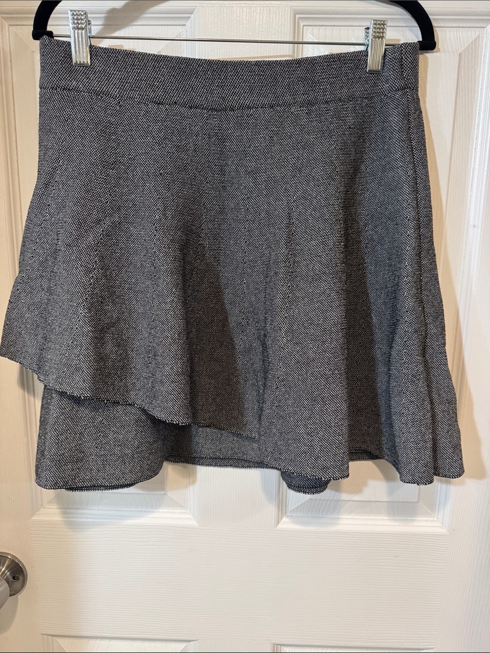 Zara Gray Asymmetrical Layered A-Line Skirt